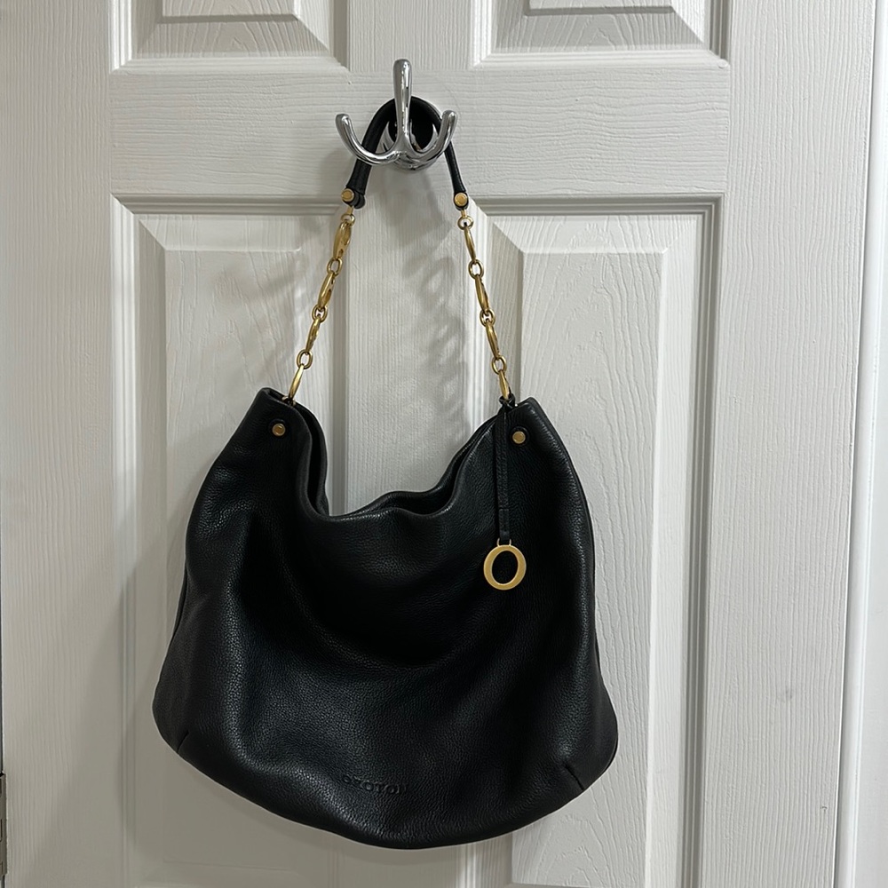 Oroton black leather purse